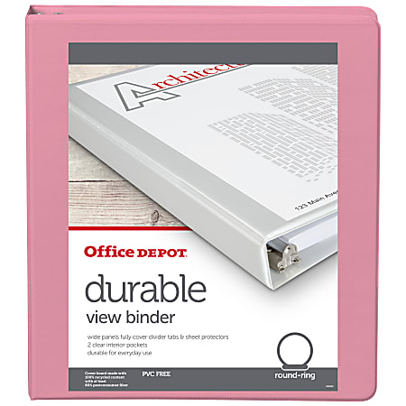 Office Depot Brand Durable View 3 Ring Binder 1 Round Rings